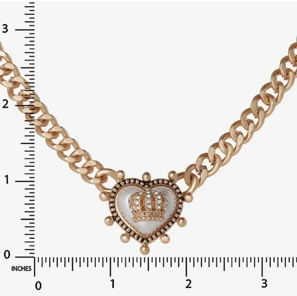 Juicy Couture Gold Heart Crown Necklace - Picture 4 of 9